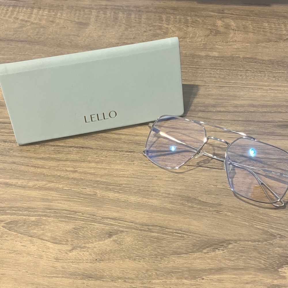 Lello Max silver frame blue light glasses